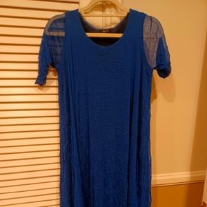 Comfy USA Crinkle Midi Mesh Dress